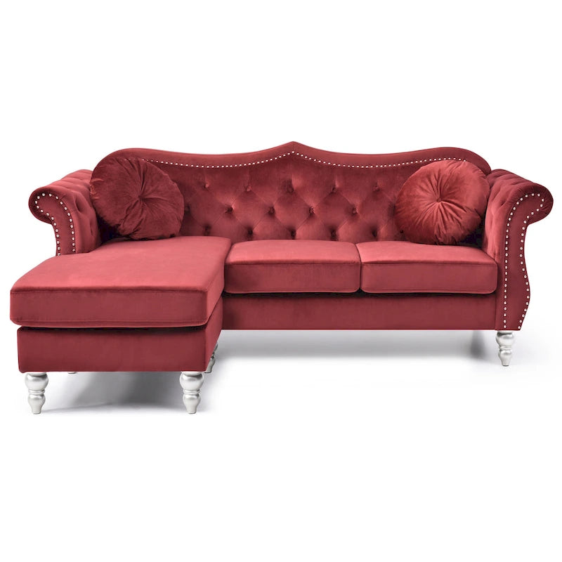 Divano Hollywood Velvet con Chaise Longue Reversibile