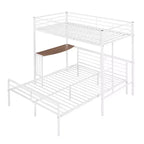 Lit superposé en métal une place sur deux places avec bureau, lit mezzanine une place avec lit inférieur double séparé pour enfants