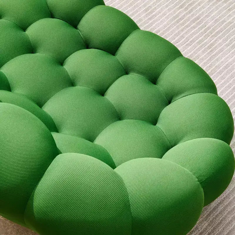Divano a bolle da pavimento da 47 pollici con design curvo, poltrona a sacco 3D per soggiorno, verde