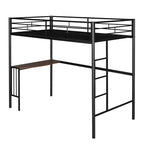Lit superposé en métal une place sur deux places avec bureau, lit mezzanine une place avec lit inférieur double séparé pour enfants