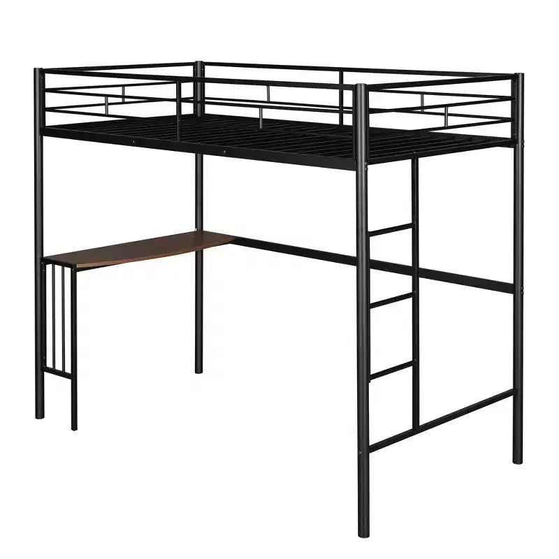 Lit superposé en métal une place sur deux places avec bureau, lit mezzanine une place avec lit inférieur double séparé pour enfants