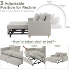 AECOJOY Divano Letto 3 in 1, Letto Singolo Convertibile