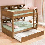 Luxystar Letto a castello moderno completo su completo con ripiani e letto estraibile