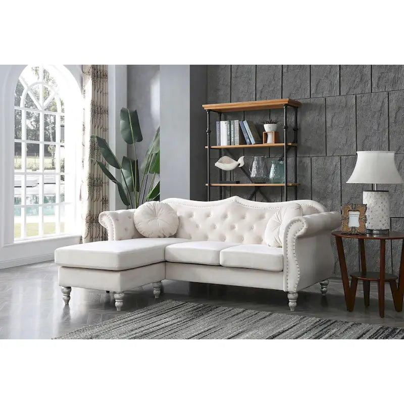 Divano Hollywood Velvet con Chaise Longue Reversibile