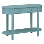 Table console élégante Okak avec finition lisse, table d'entrée avec design incurvé et 2 tiroirs, table d'appoint pour salon, couloir