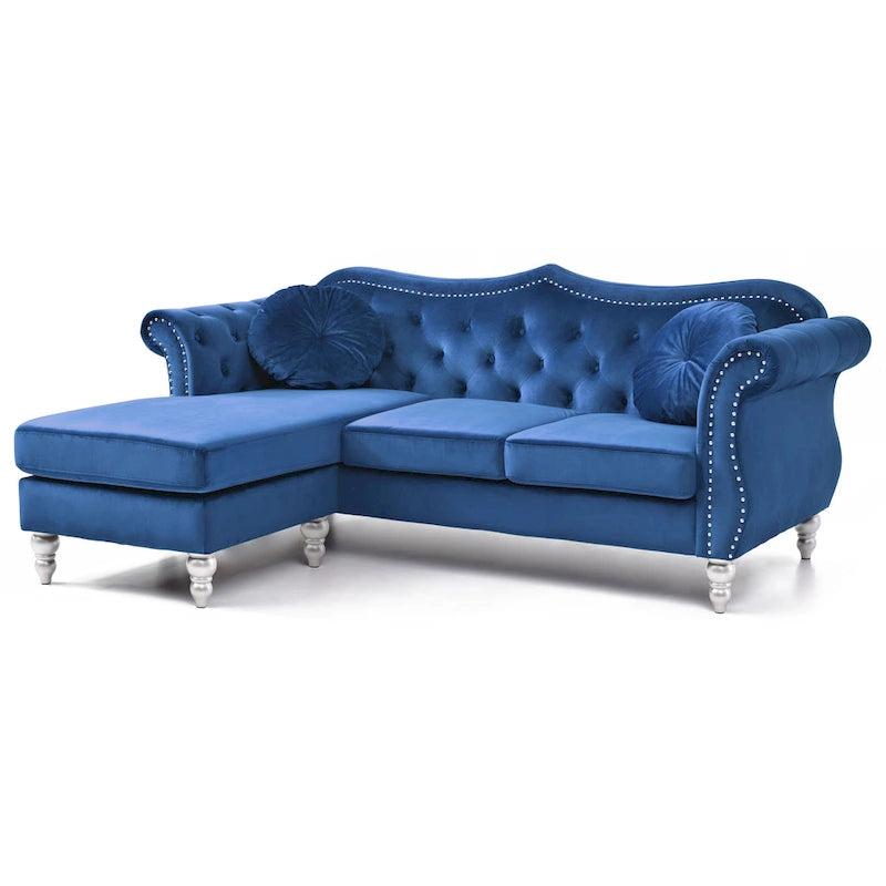 Divano Hollywood Velvet con Chaise Longue Reversibile