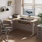 Bureau assis-debout en forme de L EUREKA ERGONOMIC 60x23 avec accessoires