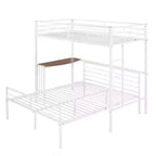 Lit superposé en métal une place sur deux places avec bureau, lit mezzanine une place avec lit inférieur double séparé pour enfants