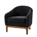 Poltrona a botte Augus Modern Boucle con gambe in legno massello di HULALA HOME