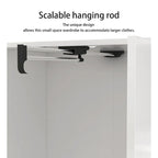 Armoire avec miroir et tringle extensible pour optimiser l'espace