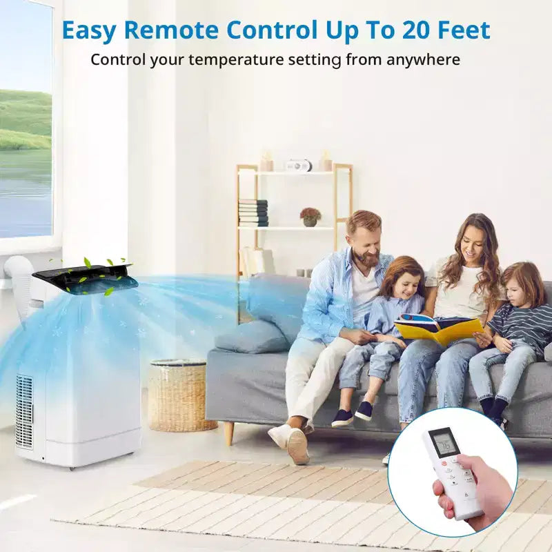 Climatiseur portable Acekool 14000 BTU, unité de climatisation 3-en-1 avec Wi-Fi, refroidit et chauffe jusqu'à 65 m², télécommande, pour salon/camping-car/espace de travail