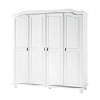 Palace Imports Armadio Kyle a 4 Ante in 100% Legno Massello con Ante in Legno Massello o a Specchio