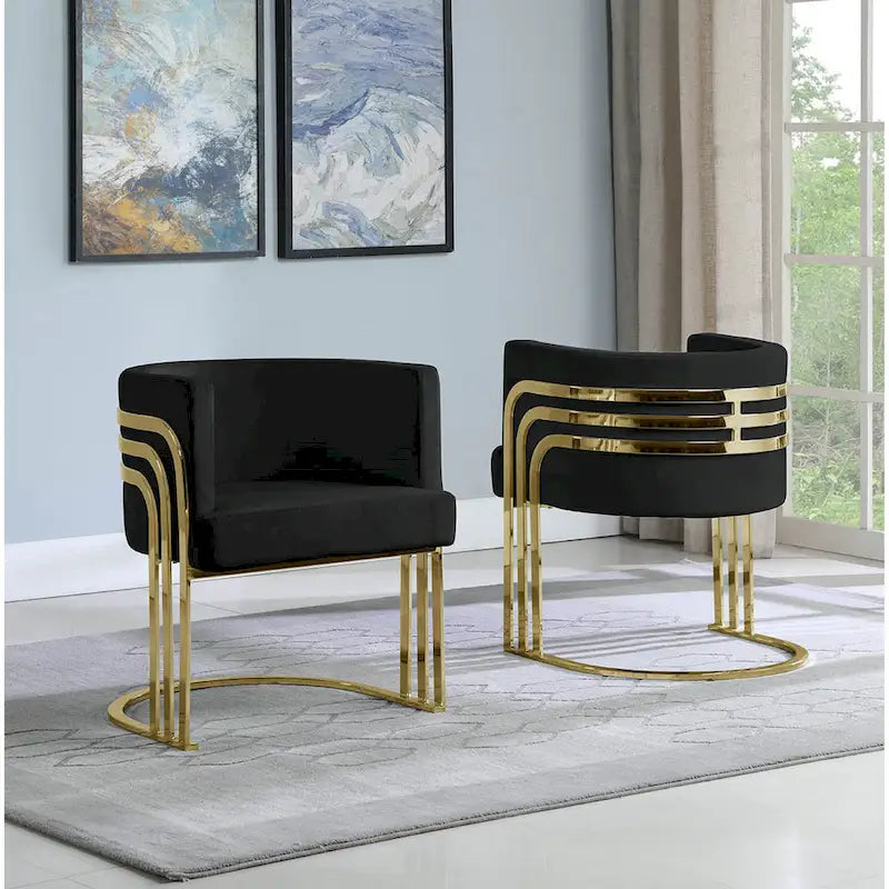Fauteuil d'appoint barillet en velours bleu marine / noir / beige / gris foncé avec base dorée pour 1 personne