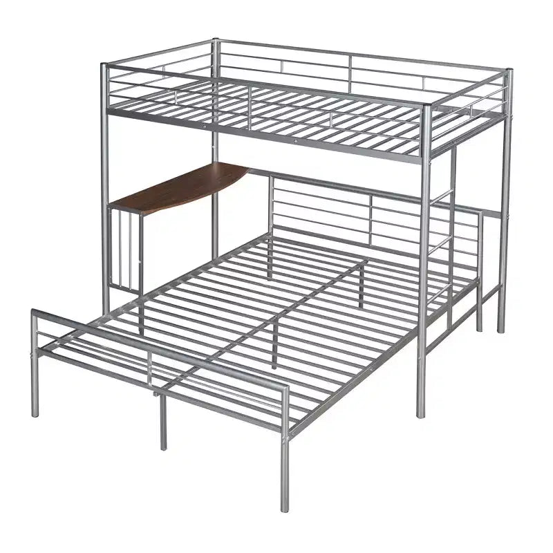 Lit superposé en métal une place sur deux places avec bureau, lit mezzanine une place avec lit inférieur double séparé pour enfants