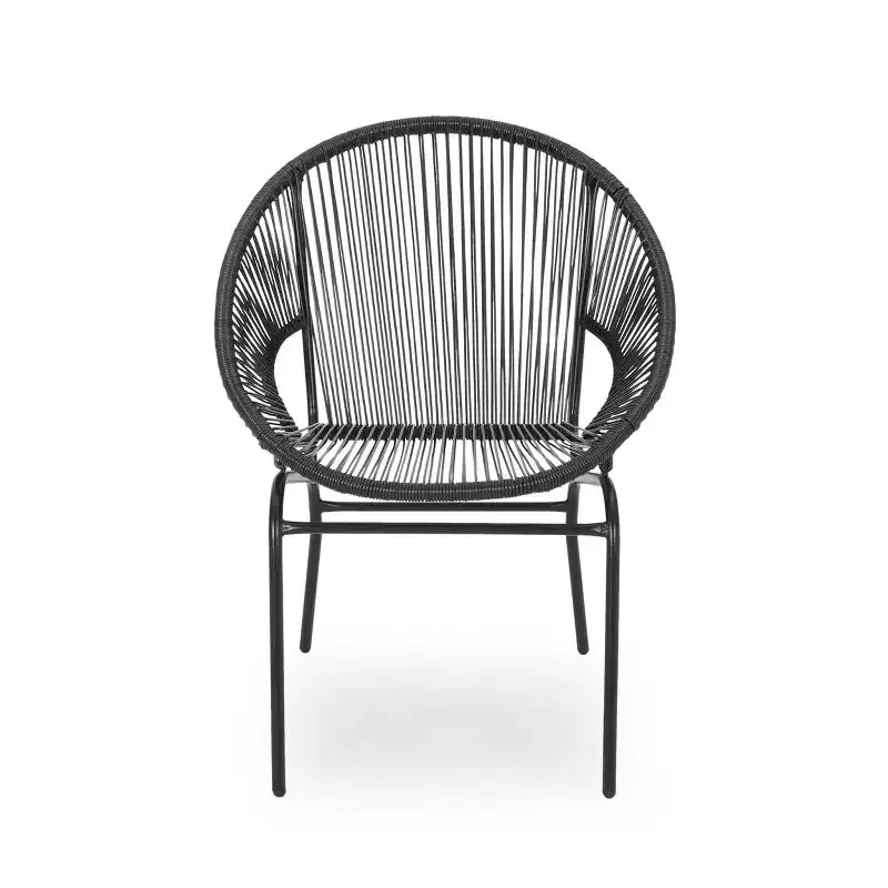 Christopher Knight Home Paoa Set Salotto da Esterno in 3 Pezzi Intrecciato con Struttura in Ferro (Tavolo Non Incluso)