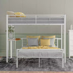 Lit superposé en métal une place sur deux places avec bureau, lit mezzanine une place avec lit inférieur double séparé pour enfants