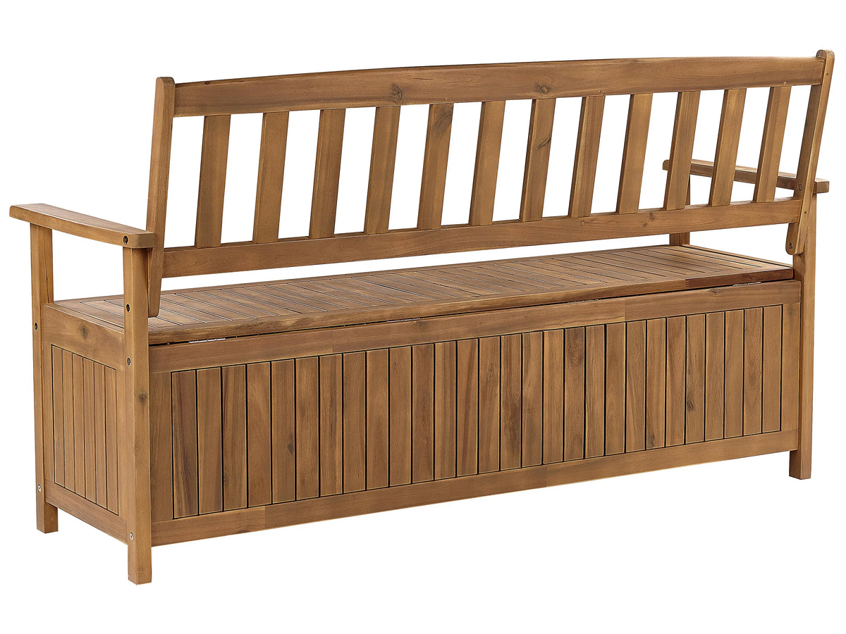 Banc de jardin 160 cm avec coffre Bois d'acacia Marron