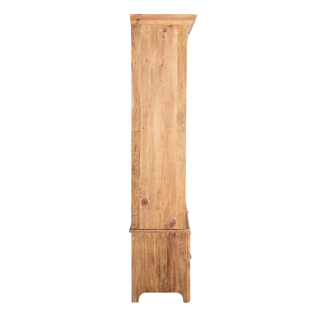 Meuble bibliothèque Kalise avec 6 tiroirs en bois de récupération marron vintage