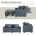AECOJOY Divano Letto 3 in 1, Letto Singolo Convertibile