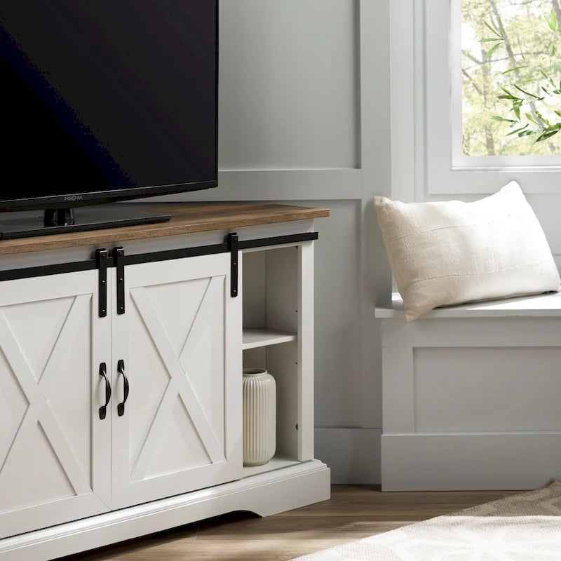 Mobile TV ad angolo con porta scorrevole Middlebrook da 52 pollici