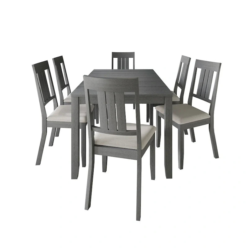 Set da pranzo classico in legno a 7 pezzi CraftPorch
