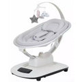 Altalena Elettrica per Neonati, Altalena per Bambini con 5 Modalità di Movimento, Telecomando, Seduta Reclinabile con Imbracatura a 5 Punti, 5 Brani Musicali Preimpostati, Cachi