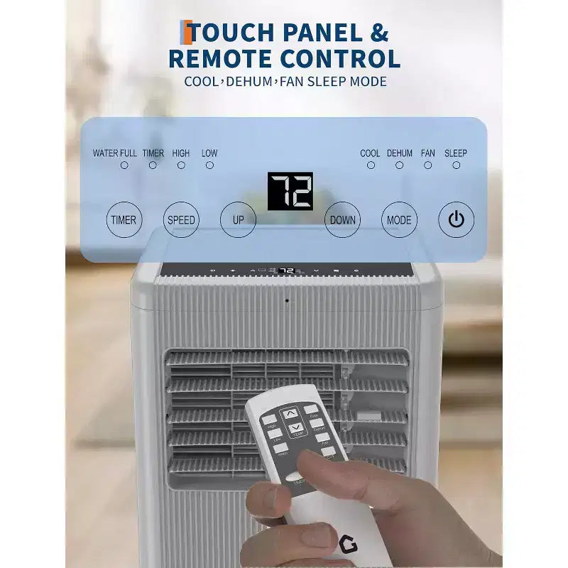 Condizionatore Portatile, 10.000 BTU, per Ambienti Fino a 42 Mq, Unità di Raffreddamento Autonoma 3-in-1 con Ventilatore e Deumidificatore