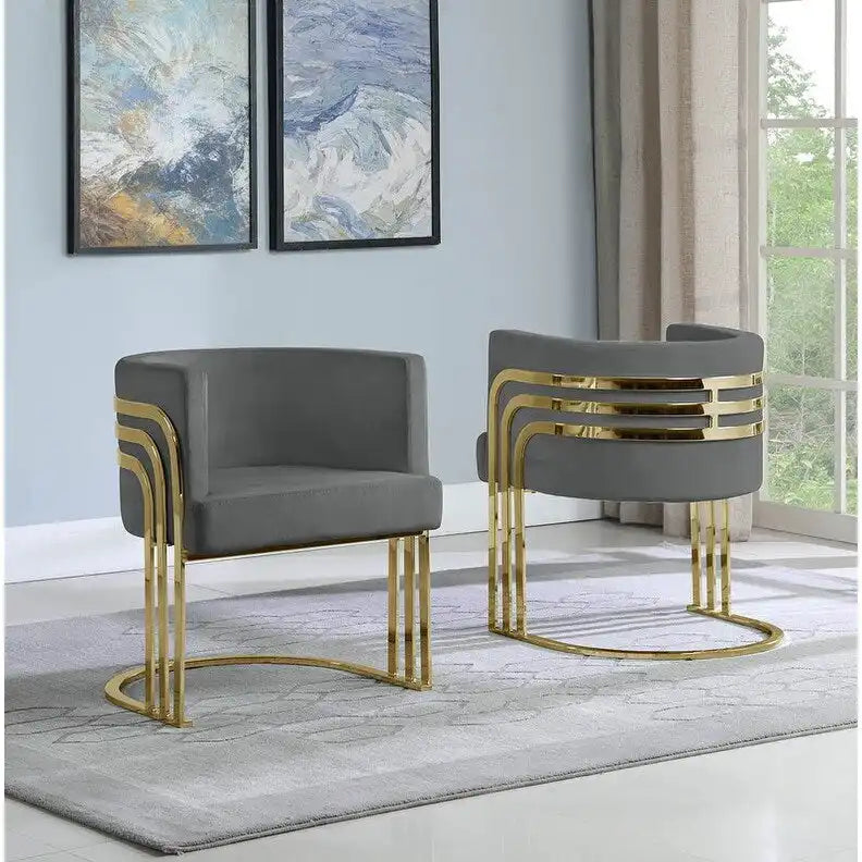 Fauteuil d'appoint barillet en velours bleu marine / noir / beige / gris foncé avec base dorée pour 1 personne