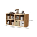 Libreria moderna orizzontale in legno a 8 cubi, finitura naturale