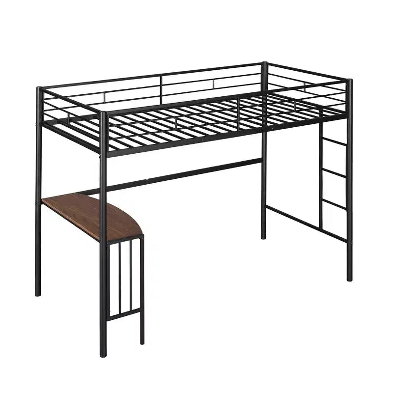Lit superposé en métal une place sur deux places avec bureau, lit mezzanine une place avec lit inférieur double séparé pour enfants