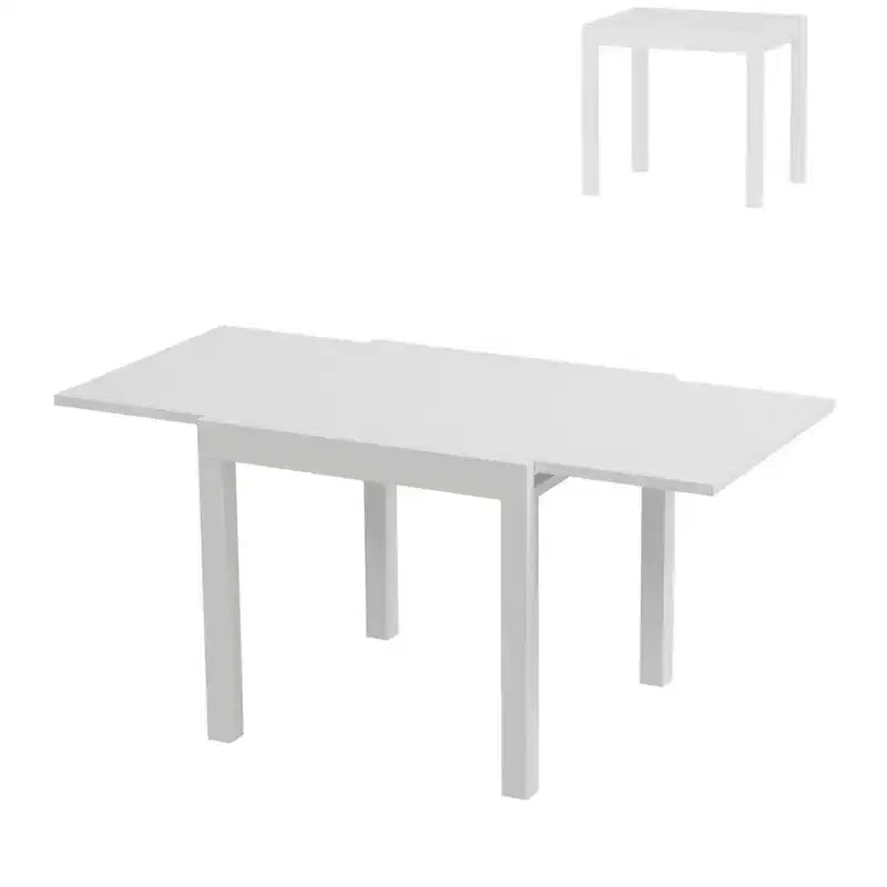 Tavolo da pranzo allungabile per esterni in alluminio effetto legno – Rettangolare, resistente alla ruggine, 6 posti