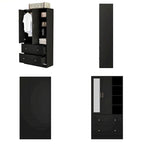 Armoire avec miroir et tringle extensible pour optimiser l'espace