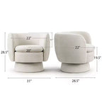 Set di 2 moderne poltrone girevoli a botte con tessuto imbottito, poltrona da salotto girevole a 360 gradi per soggiorno, camera da letto - Panipeachy