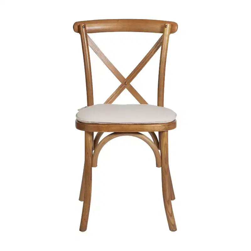 Sedia impilabile in legno con schienale a croce e cuscino serie HERCULES Flash Furniture