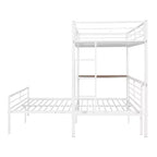 Lit superposé en métal une place sur deux places avec bureau, lit mezzanine une place avec lit inférieur double séparé pour enfants