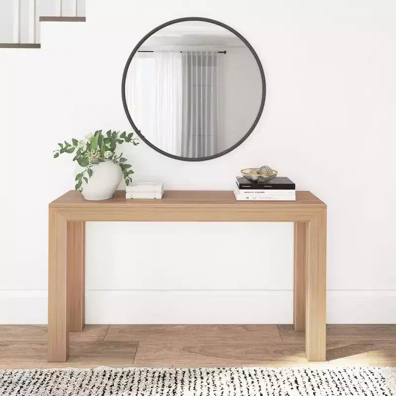 56 Console, Legno massello, Stile moderno stretto, Nero / Biondo / Noce pecan