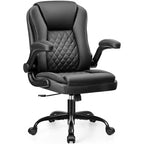 Sedia da Ufficio Direzionale KERDOM, Sedia da Ufficio Ergonomica in Pelle con Ruote