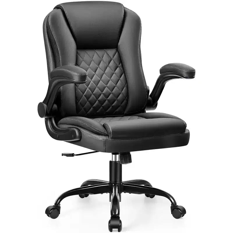 Sedia da Ufficio Direzionale KERDOM, Sedia da Ufficio Ergonomica in Pelle con Ruote