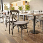 Sedia impilabile in legno con schienale a croce e cuscino serie HERCULES Flash Furniture