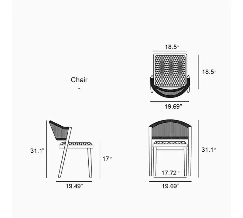 Ensemble de salle à manger d'extérieur PURPLE LEAF en osier tout temps avec table, cadre entièrement en aluminium pour pelouse, jardin, terrasse avec coussins