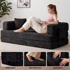 80,7 Divano letto trasformabile 5 in 1 – Velluto a coste, 544 kg, Nessun assemblaggio