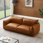 Canapé Manar en cuir véritable, luxe moderne du milieu du siècle