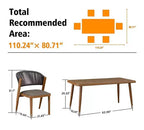 Ensemble de salle à manger d'extérieur PURPLE LEAF en osier tout temps avec table, cadre entièrement en aluminium pour pelouse, jardin, terrasse avec coussins
