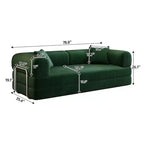 Divano Letto Convertibile FurnitureR con Set Tavolino Laterale su Ruote, Divano Moderno in Velluto a Coste con Tavolino per Snack Movibile per Soggiorno, Appartamento, Spazi Piccoli