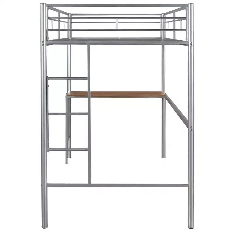 Lit superposé en métal une place sur deux places avec bureau, lit mezzanine une place avec lit inférieur double séparé pour enfants
