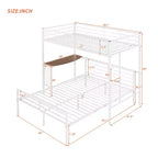Lit superposé en métal une place sur deux places avec bureau, lit mezzanine une place avec lit inférieur double séparé pour enfants