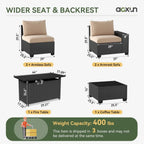 Set di Mobili da Esterno per Patio con Cuscino Spesso 10 cm