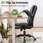 Sedia da Ufficio Direzionale KERDOM, Sedia da Ufficio Ergonomica in Pelle con Ruote
