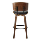 Ensemble de 2 tabourets de bar Lombardi Noyer/Noir - LumiSource : Hauteur fixe, Touffeté, Assise de 30,5, Milieu de siècle