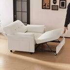 Dyonery 51 Divano Letto 3-in-1, Divanetto Convertibile con Letto Estraibile, Schienale Regolabile, Divano in Lino
